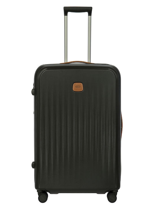 Bric's Milano Large Olive Travel Suitcase with 4 Wheels Height 75cm