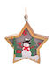 Wooden Christmas Figure Snowman Star Lamp