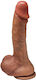 Eros Toys Glass Dildo with Balls and Suction Cup Flesh