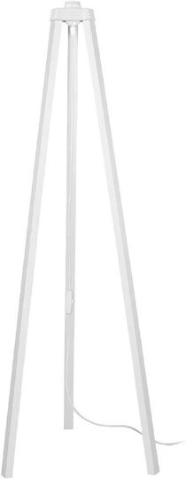 GloboStar Tripod Подова Лампа В120xД38см. с Цокъл за Крушка E27 Бял