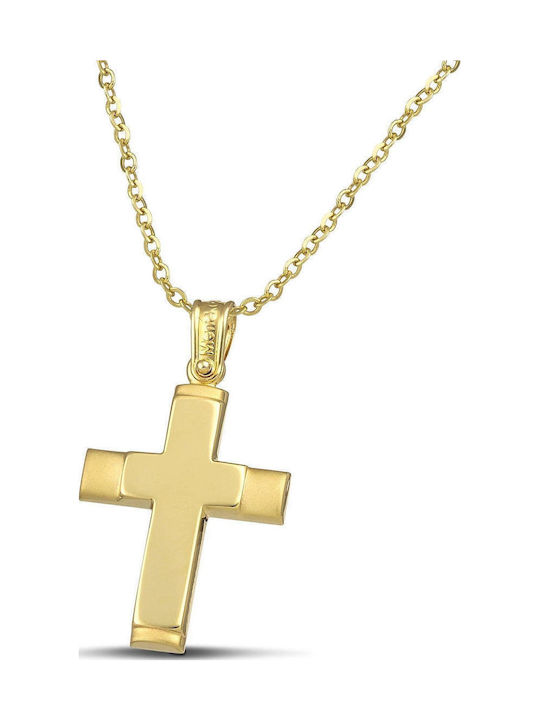 Themelidis Jewels Мъжки Златен Кръст 14K с Верижка