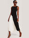 Zeera Midi Dress for Wedding / Baptism Black-White