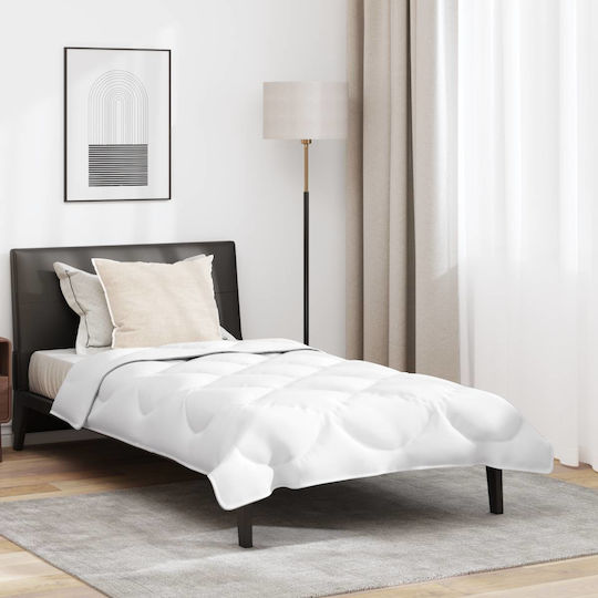 vidaXL Bettdecken-Set Einzelbett mit Microfiber-Füllung 135x220cm White 2Stück