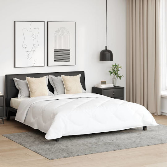 vidaXL Bettdecken-Set Doppelbett mit Microfiber-Füllung 200x200cm White 3Stück