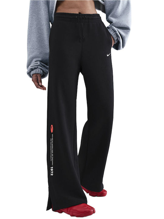 nike black wide leg high waist sweatpants