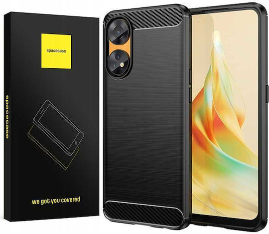 Spacecase Carbon Back Cover Σιλικόνης Μαύρο (Oppo Reno8 T)
