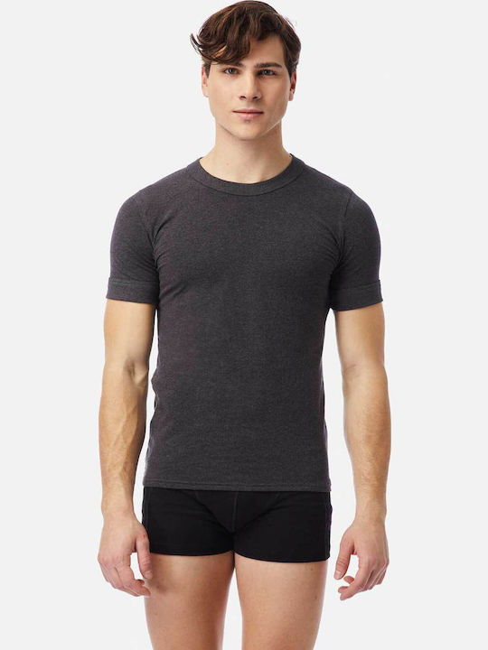 Minerva Men's Undershirts Short-sleeved in Gray...