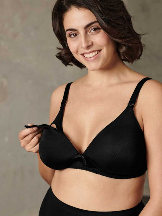 Naturana Сутиен за бременност и кърмене с щипки Black