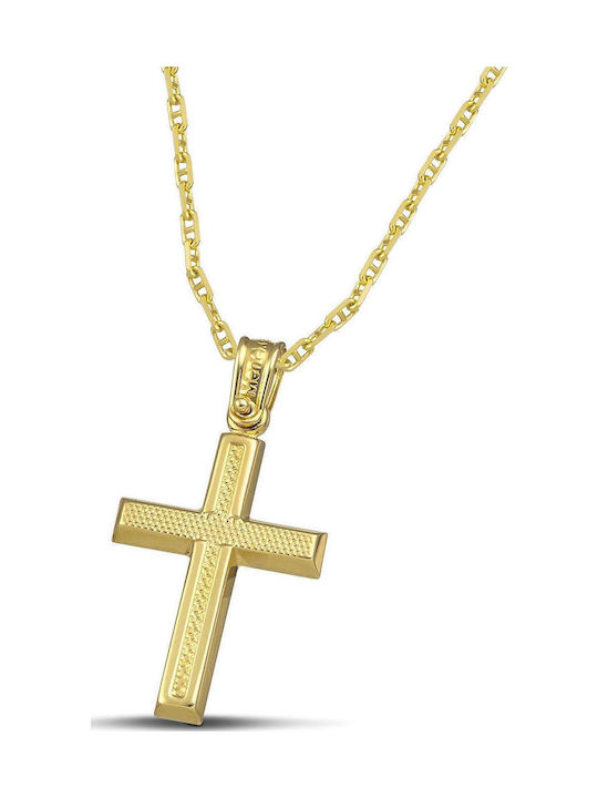 Themelidis Jewels Мъжки Златен Кръст 14K с Верижка