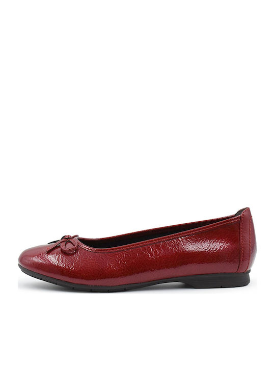 Jana Patent Leather Ballerinas Red