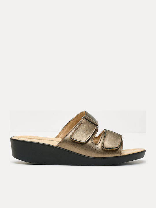Toscana Slippers Πλατφόρμες Χρυσές