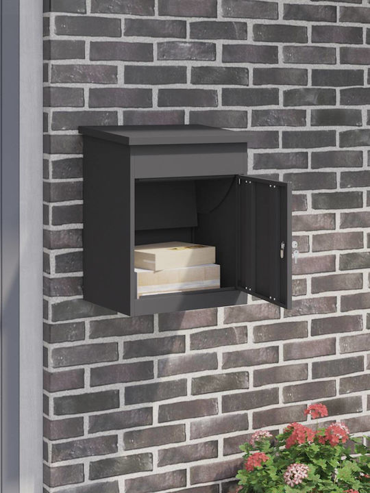 vidaXL Cutie Poștală Pentru Exterior Din Inox Culoare Neagră 44x35x59cm