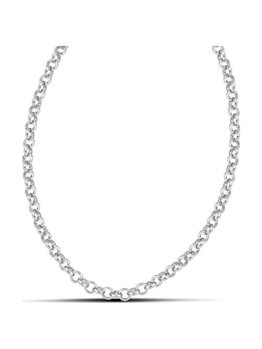 Themelidis Jewels Chain Neck made of Stainless Steel Thin Thickness 5mm and Length 75cm
