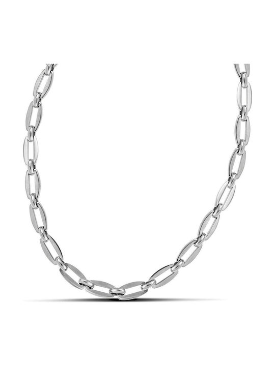 Themelidis Jewels Ανδρική Αλυσίδα Λαιμού από Ατσάλι Φαρδιά Πάχους 6.5mm και Μήκους 65cm