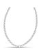 Themelidis Jewels Γυναικεία Αλυσίδα Λαιμού από Ανοξείδωτο Ατσάλι Λεπτή Πάχους 5mm και Μήκους 55cm