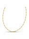 Themelidis Jewels Chain Neck made of Stainless Steel Gold-plated Thin Thickness 3.5mm and Length 55cm