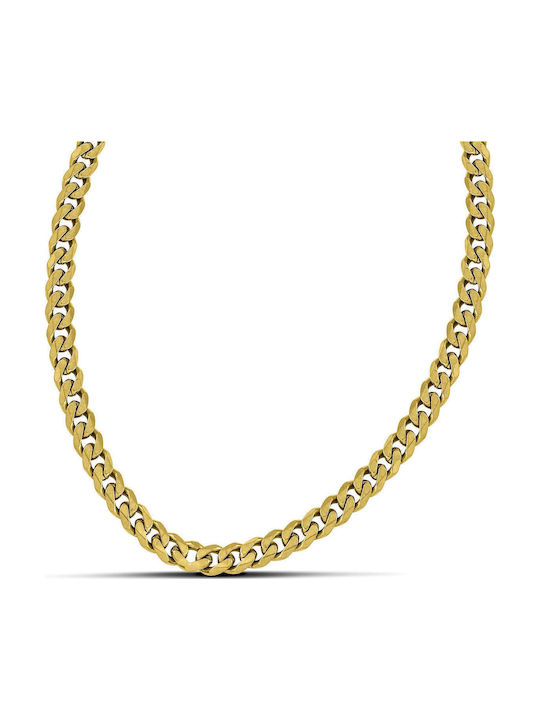 Themelidis Jewels Ανδρική Αλυσίδα Λαιμού από Ατσάλι Επιχρυσωμένη Φαρδιά Πάχους 6.8mm και Μήκους 75cm