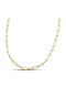 Themelidis Jewels Chain Neck made of Stainless Steel Gold-plated Thin Thickness 4mm and Length 75cm