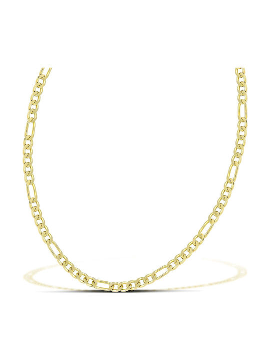 Themelidis Jewels Silver Chain Neck Gold-plated Thin Thickness 5mm and Length 45cm