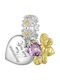 Daskalakis Flower Charm Made of Pink Gold Plated Silver Pink