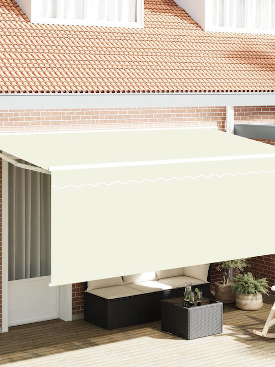 vidaXL Terrace Wall Tent with LED Light Beige 3...