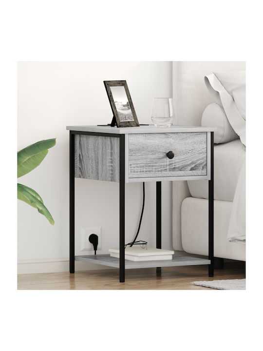 Wooden Bedside Tables Grey Sonoma 2 Pieces 42x4...
