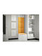 Hartford 386 Mobilier de Intrare cu Oglindă & Cuier White, Yellow 42x46x186cm
