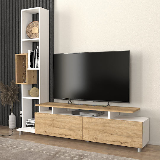 Σύνθετο Σαλονιού Tulip Λευκό - Sepet Oak Μ160xΒ29.5xΥ160εκ.