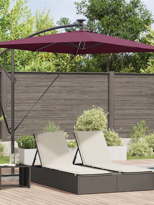 Hanging Metal Burgundy Garden Parasol 2.94x2xHe...
