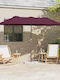Aluminium Burgundische Garten- und Terrassen-Sonnenschirm 3,8x1,96xHöhe 2,35 m