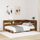 vidaXL Wooden Headboard Bed Smoky Oak 150cm