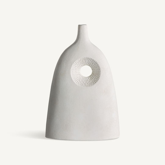 Decorative Ceramic White Vase Vical Leghe Width 23cm Depth 8cm Height 38cm