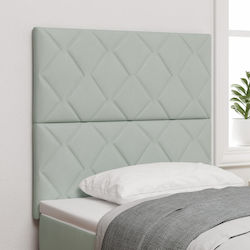 vidaXL LED-Kopfteil für Bett Stoff Hellgrau