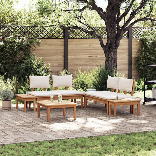 Garten- und Outdoor-Möbelsets 3 Stück Braun und Creme