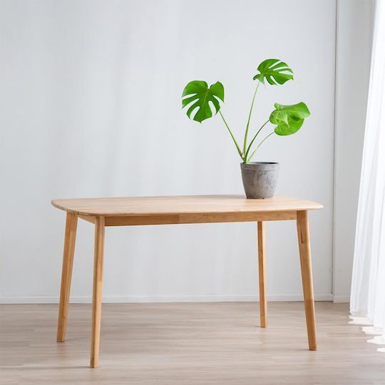 Masă Bucătărie din Lemn Masiv Natural 135x80x75buc
