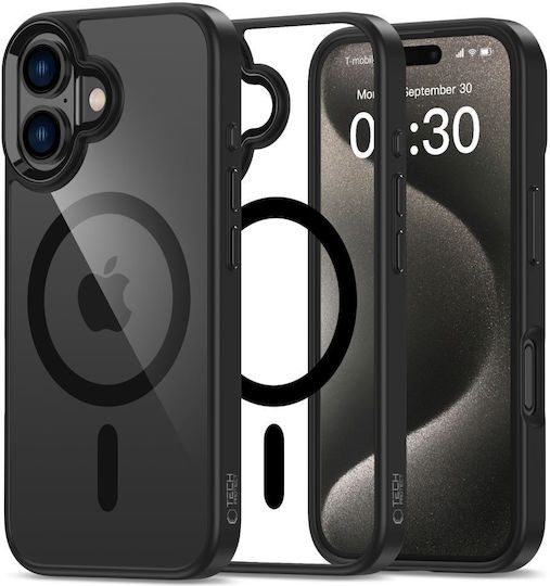 Tech-Protect Magmat Magsafe Back Cover Silicon / Plastic Negru / Transparent (iPhone 16 Plus)