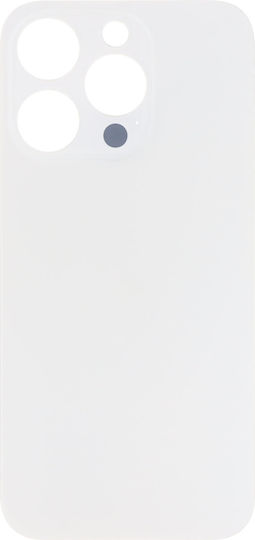 Apple iPhone 15 Pro Batterietür Klebstoff Großes Loch Weiß Titanium Logo Oem