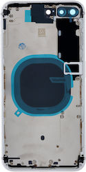 Apple iPhone 8 Plus Middle Frame Battery Door Back Bezel + Small Parts White Logo OEM Apple iPhone 8 Plus Middle Frame Battery Door Back Bezel + Small Parts White Logo OEM