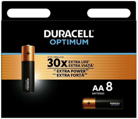 Duracell Optimum Alkaline Batteries Aa Lr06 1.5v 8 Pcs