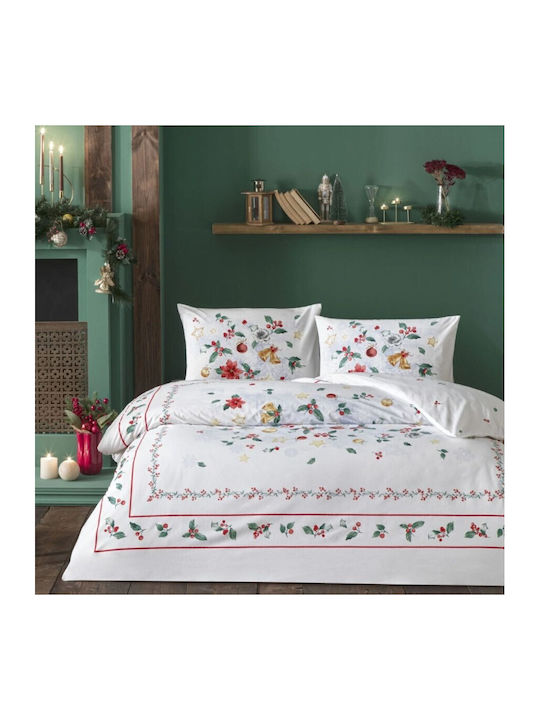 Tac Set Husă de Pilotă Dublă cu 2 Fețe de Pernă & 1 Cearsaf 200x220 Christmas