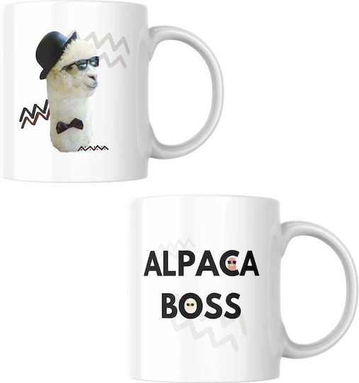 Inkari Alpaca Κούπα Κεραμική Λευκή