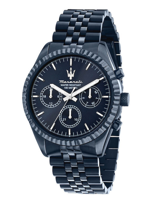 Maserati Edition Ανδρικό Ρολόι 43mm Χρονογράφος Μπαταρίας με Μπλε Μεταλλικό Μπρασελέ