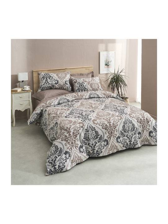 Charalambidis Textiles Βικτωριανό Σεντόνι Διπλό 200x260εκ. Μπέζ