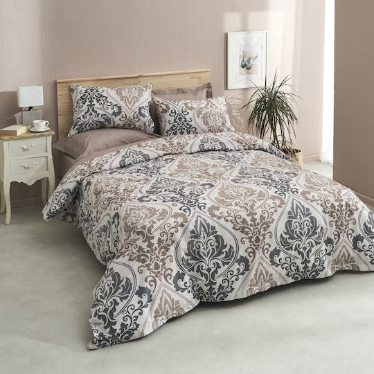 Charalambidis Textiles Victorian Double Bed Sheet 200x260cm Beige