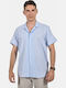 Short-sleeved Cotton Shirt Sky Blue