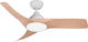 Wellio Deckenventilator 110cm mit Leuchte Braun / Weiß