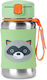 Skip Hop Kids Water Bottle Stainless Steel with Straw Green 350ml