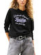 Essential Logo Long Women's Sweatshirt Black - Purple