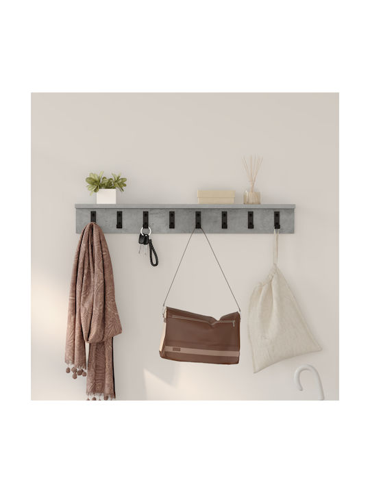vidaXL Wall Hanger Wooden Gray 80x10.5x10.5cm