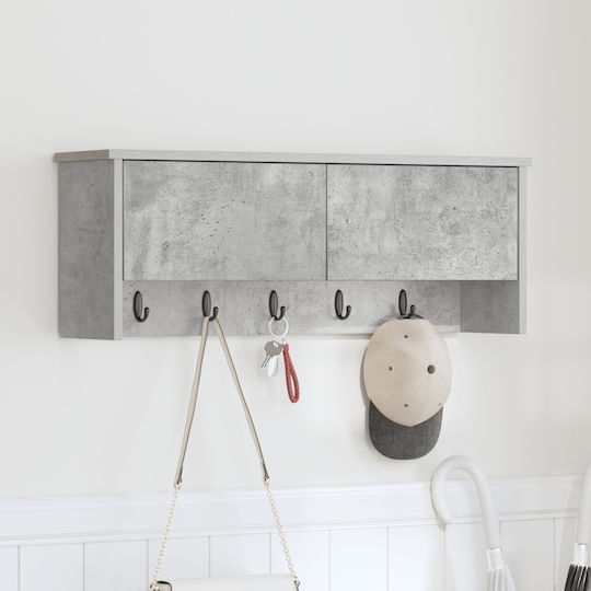 vidaXL Wooden Wall Hanger Gray 80x30x20cm 1pc